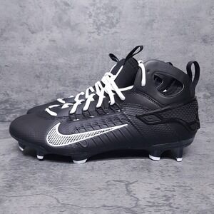 NIke Huarache 9 Elite Lax Mid Lacrosse Cleats Mens 12.5‎ Black White FD0088-002